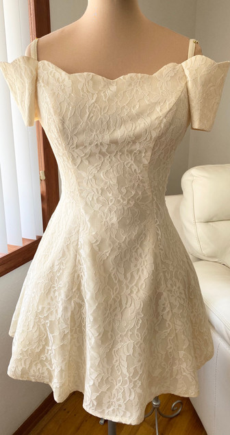 Vintage 80s Tea Length Wedding Dress