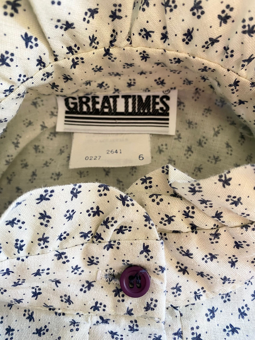 Thumbnail: SALE! Vintage 80s GREAT TIMES Boho Maternity Top