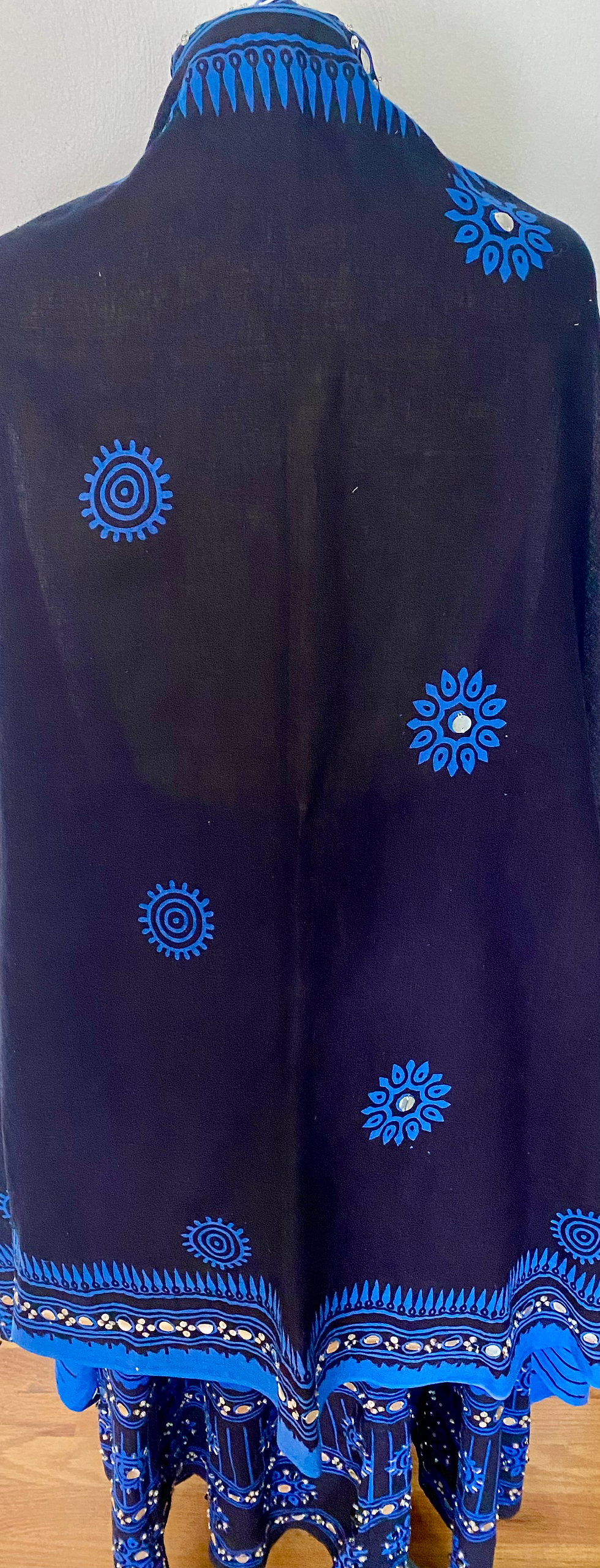 Thumbnail: Vintage BLUE Sequin Peasant Skirt and Wrap Set