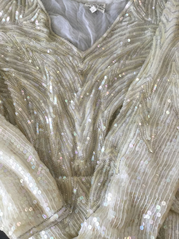 Vintage 80s Silk Sequin Dress