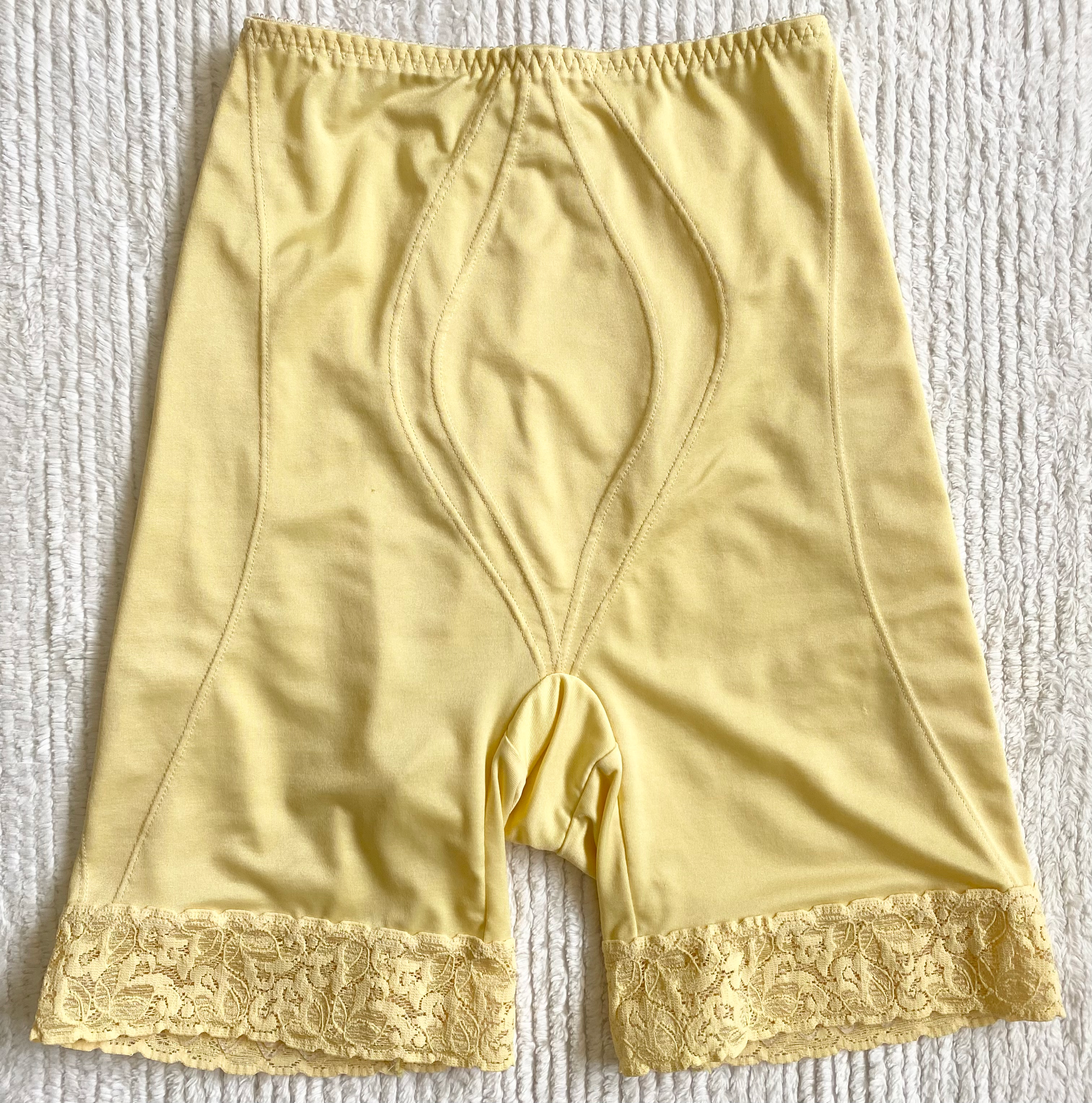 Vintage 60s SOFT SKINS Yellow High Waist Long Leg Girdle