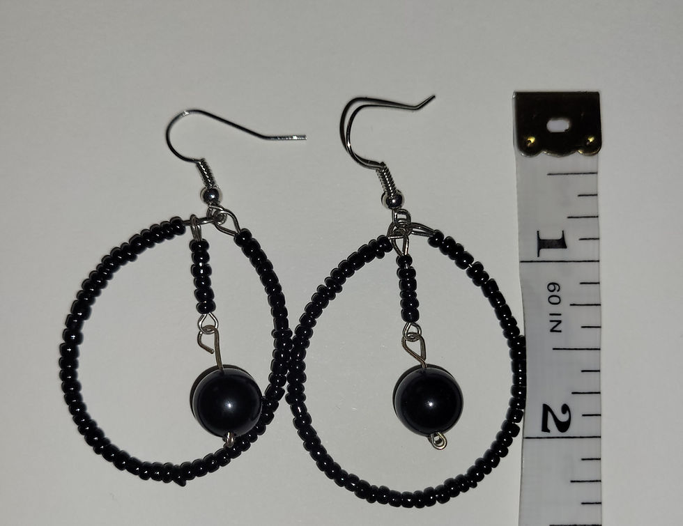 Thumbnail: Black Beaded Earrings 