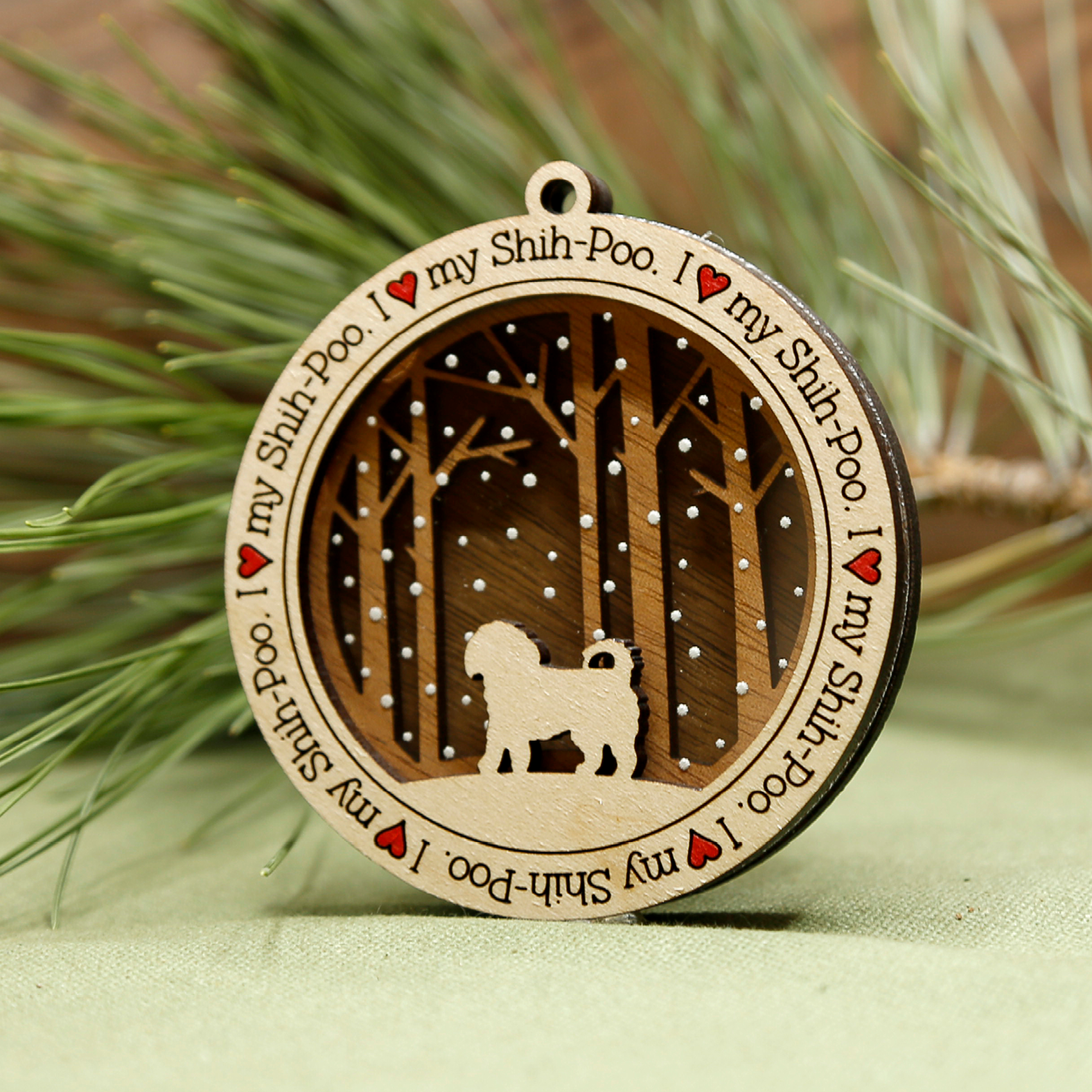 Shih-Poo Dog Ornament