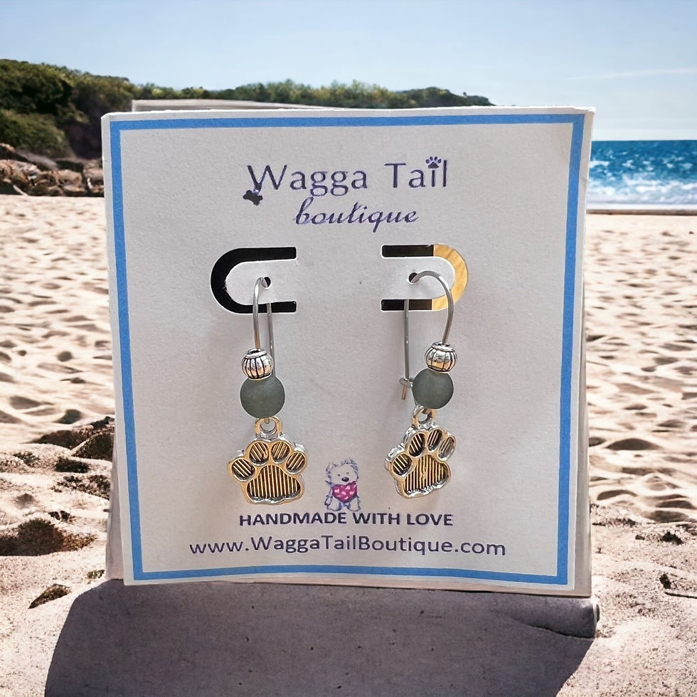 Thumbnail: Dangle Paw Print Earrings