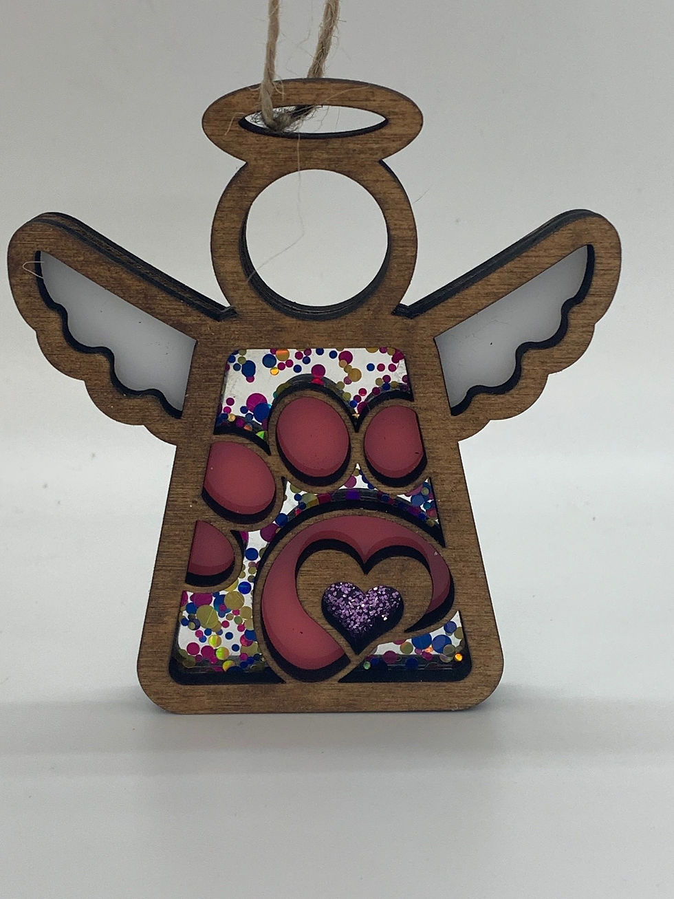Thumbnail: Acrylic Paw Print Angel Ornament