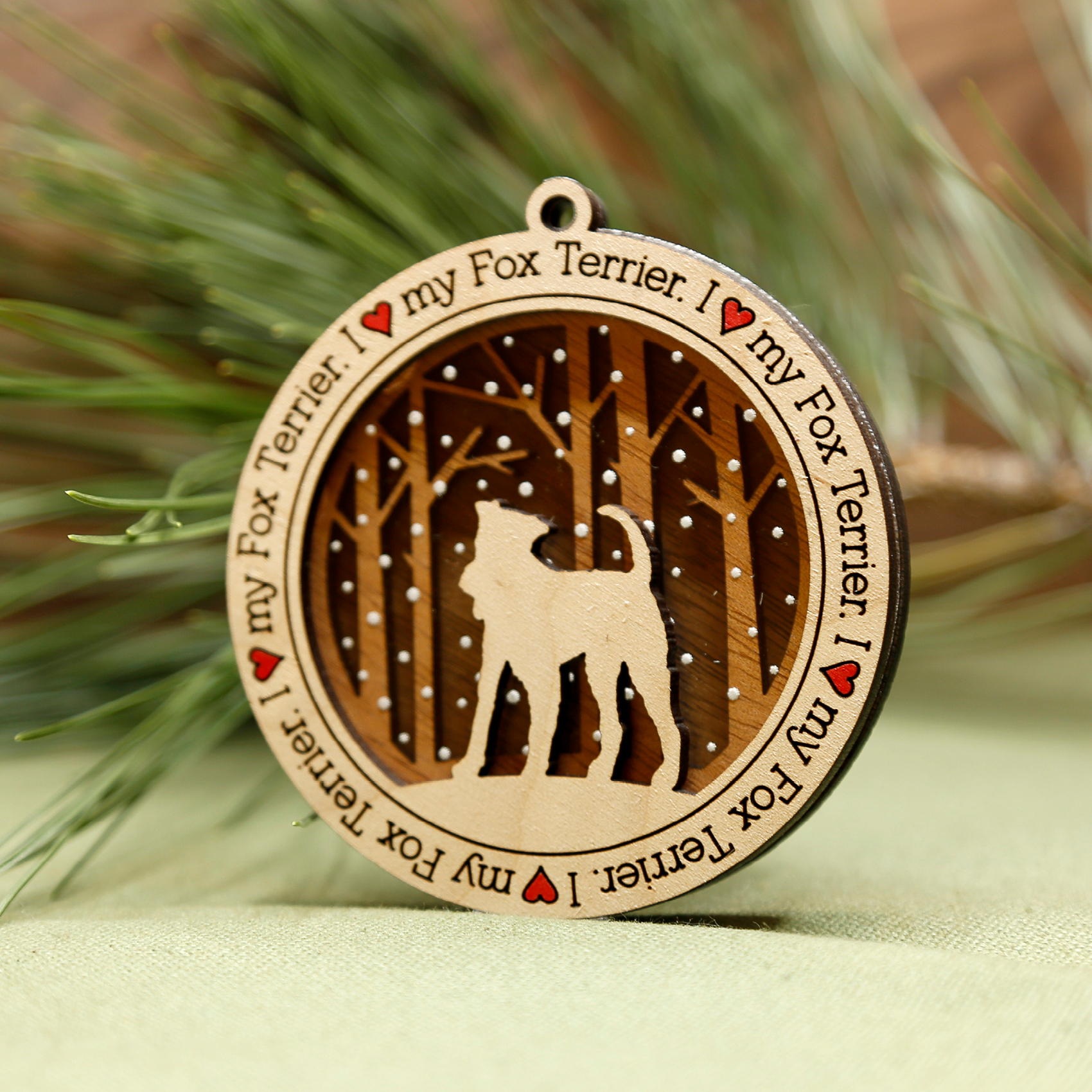 Fox Terrier Dog Ornament