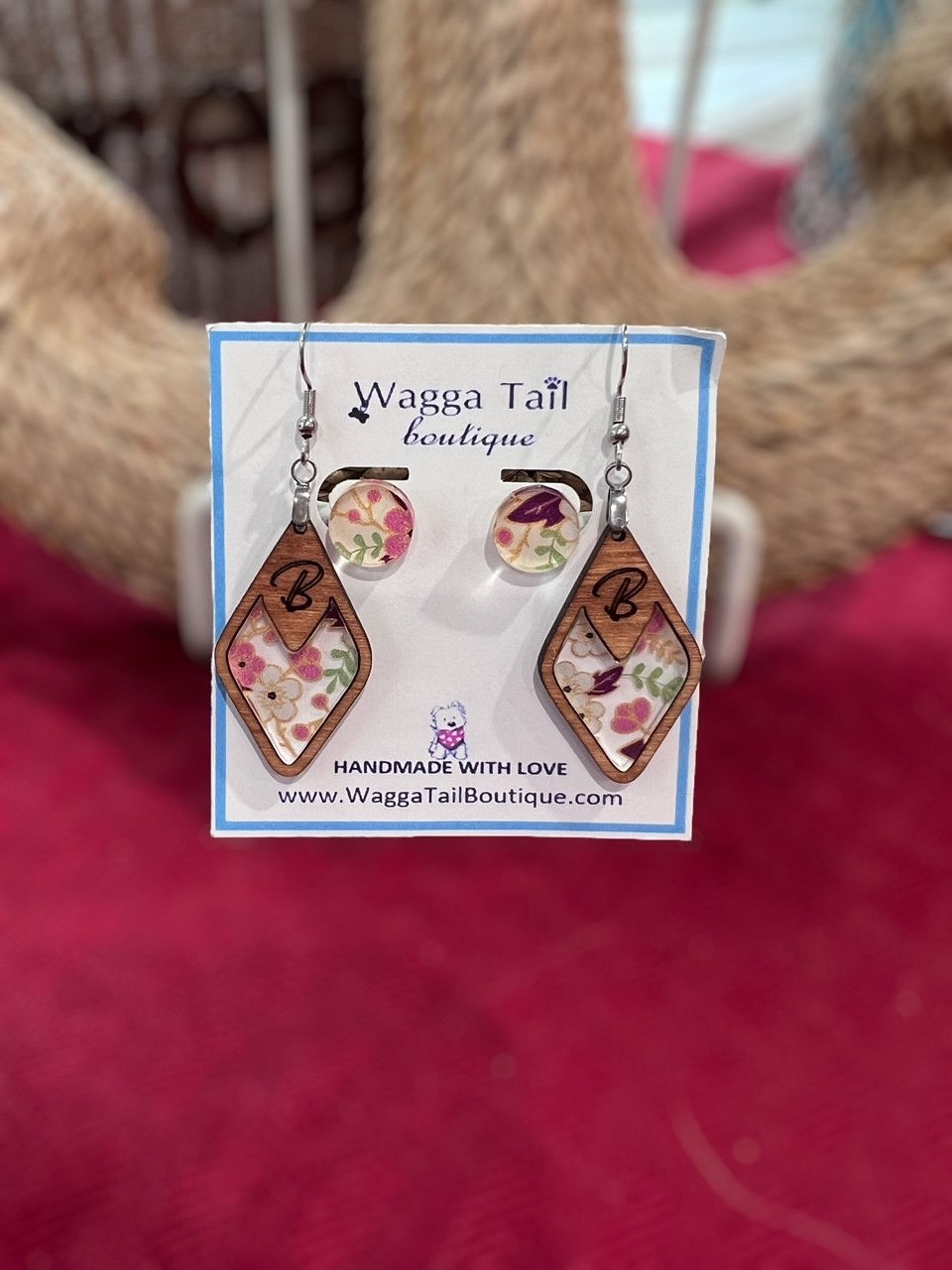 Thumbnail: Initial Cherry Blossom Earrings
