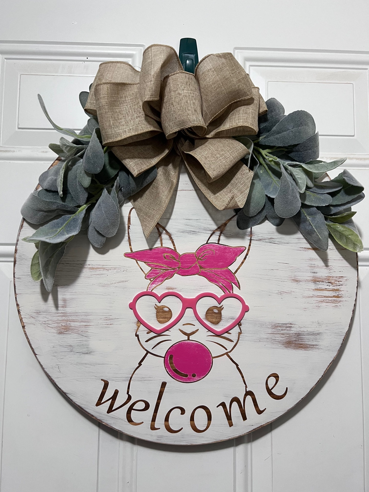 Welcome Easter Bunny Sign