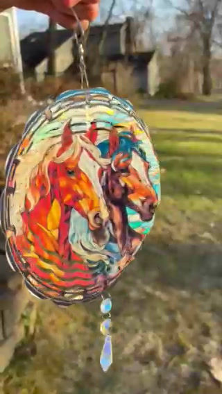 Thumbnail: Double Horses Wind Spinner