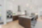 Luxury kitchen with island and white cabinets
