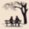  two people sitting on bench in a park and talking to each other..jpg