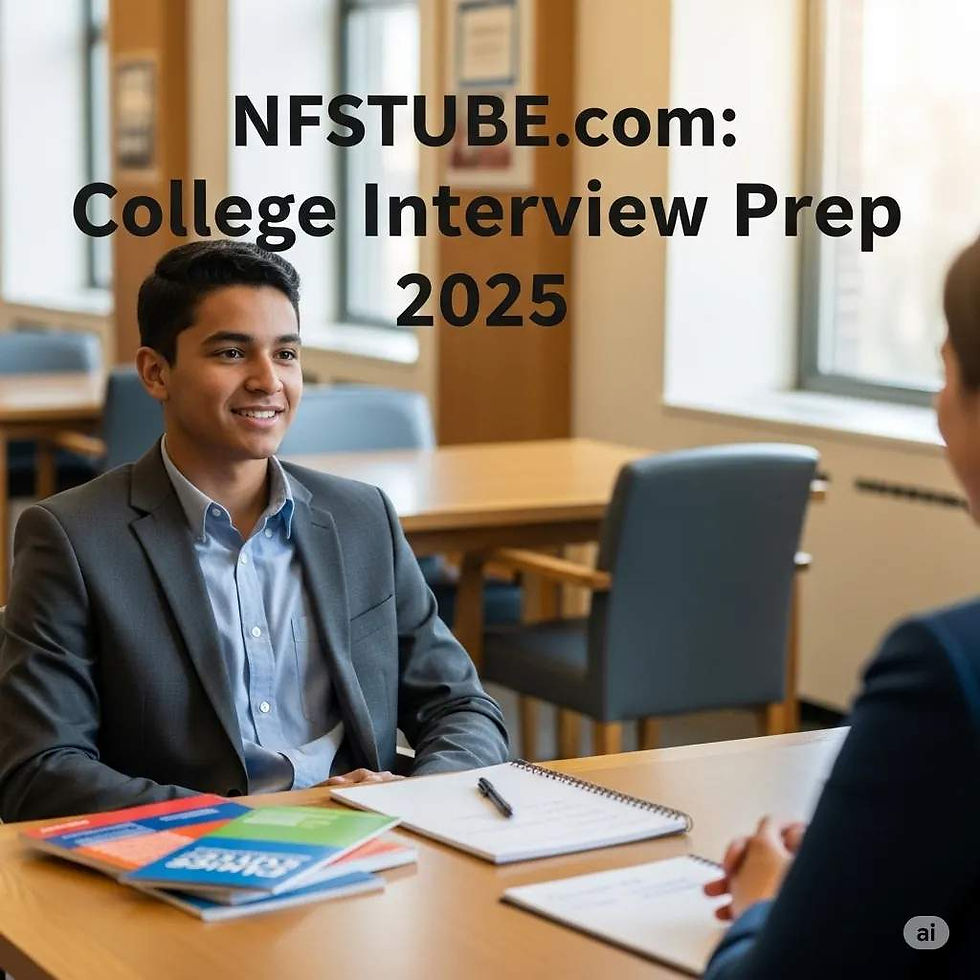 Student confidently giving a college interview in 2025