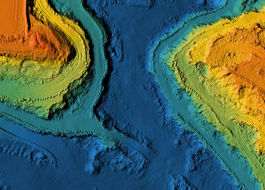Model of a mine elevation. GIS product made after processing aerial pictures taken from a