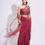 Thumbnail: Maroon pre-stitched dhoti sari in crepe paired with gold embroidered silk blouse by SHRUTI S