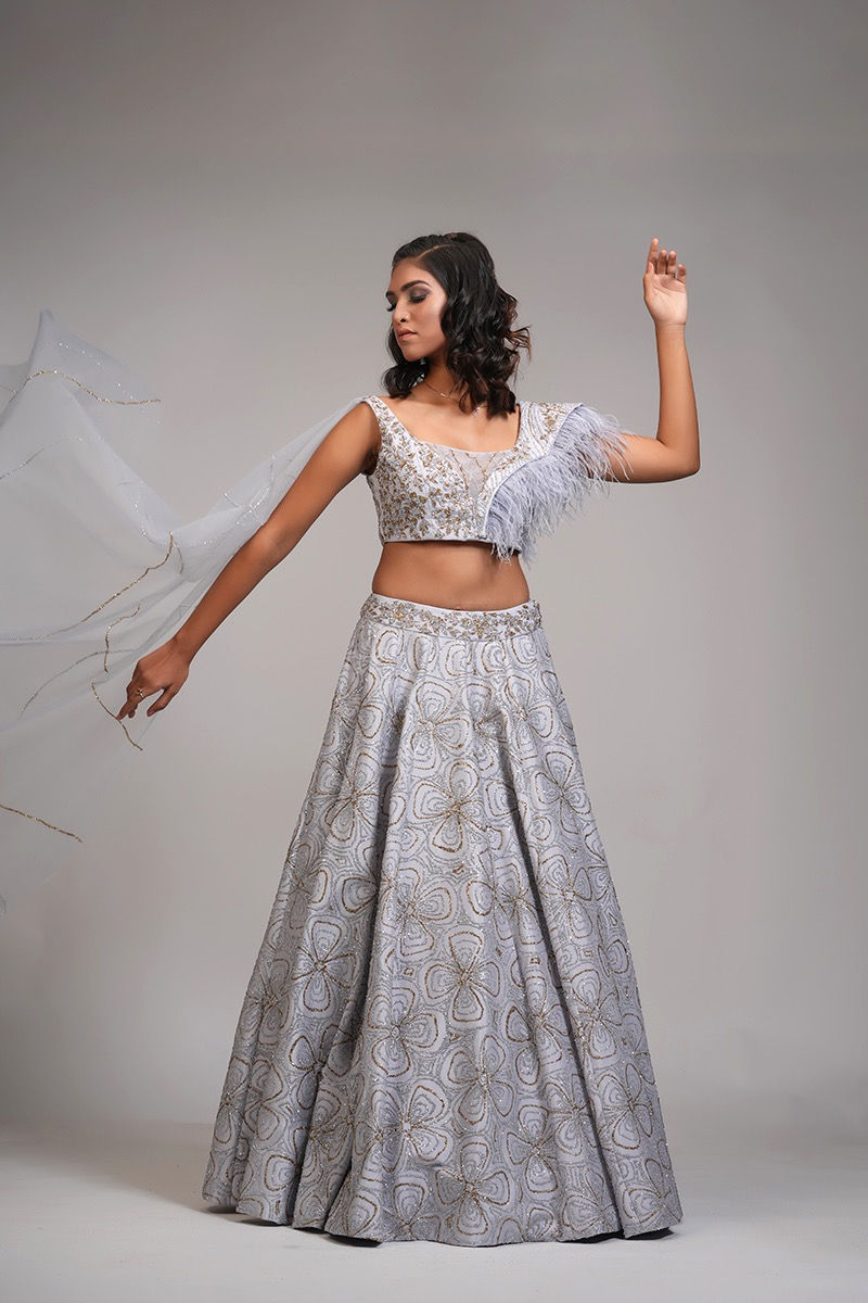 Thumbnail: Elegant grey lehenga from SHRUTI S Empress collection for weddings