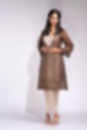 Chic Brown & Taupe Organza Ensemble – A Statement Piece from the Upwan Collection by SHRUTI S