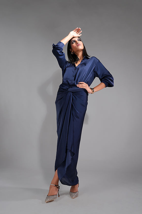 Satin Shirt wrap skirt Coord set SHRUTI S