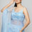 Thumbnail: Designer powder blue sharara outfit with sheer net kurta and crepe bottoms