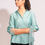 Thumbnail: Teal Blue Silk Shirt with hangings