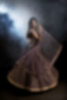 Model in smoked purple lehenga with sheer dupatta – SHRUTI S Ruuh-e-ravaa.n Collection