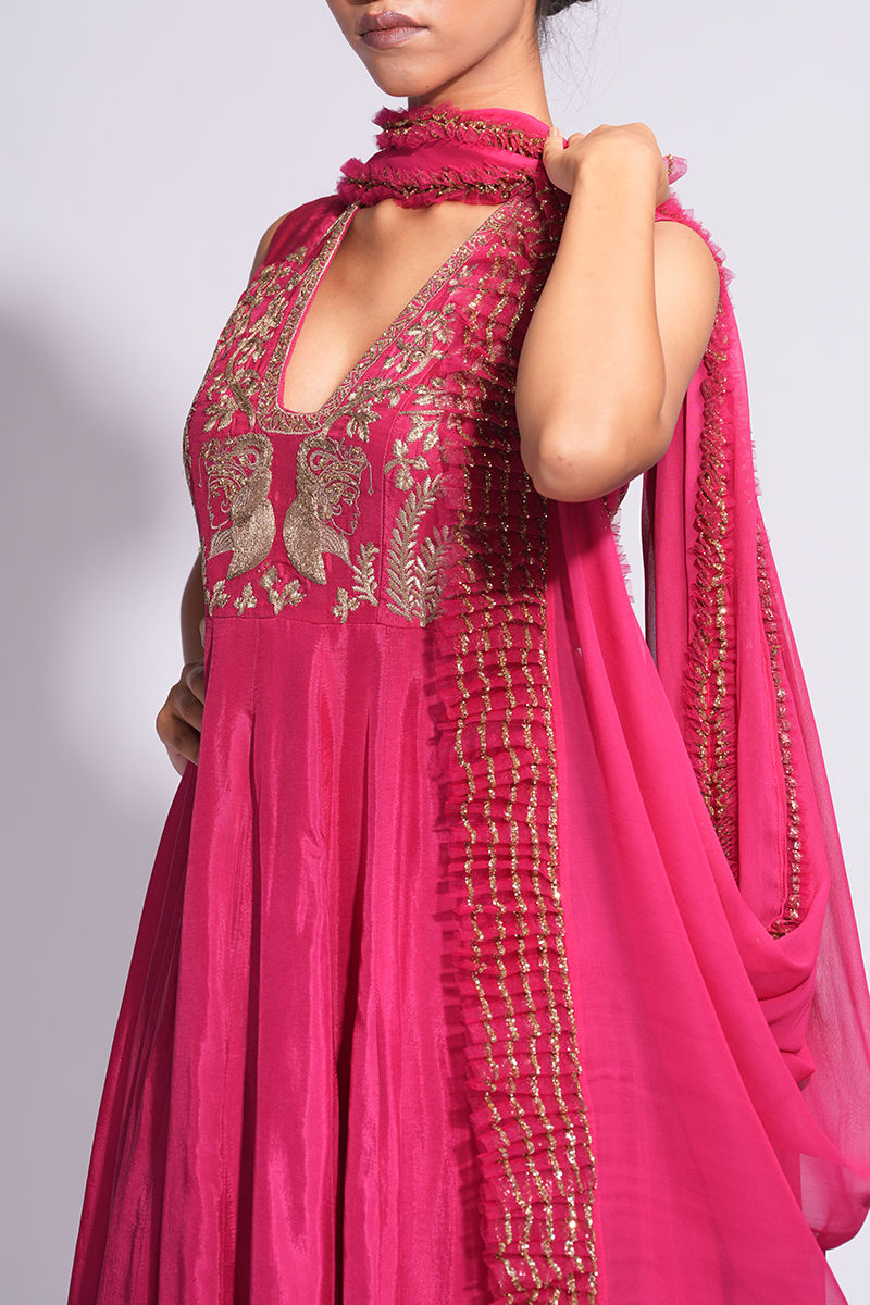 Thumbnail: Zari and dori embroidery on plunging neckline – SHRUTI S couture