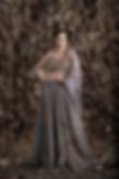 Half-and-half zari and sequin embroidered lehenga with scalloped dupatta
