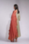 Orange and olive green Anarkali – A Timeless Masterpiece from upwan collection by SHRUTI S