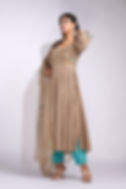 Gold & Turquoise Blue Anarkali Suit – A Regal Ensemble from the Upwan Collection by SHRUTI S