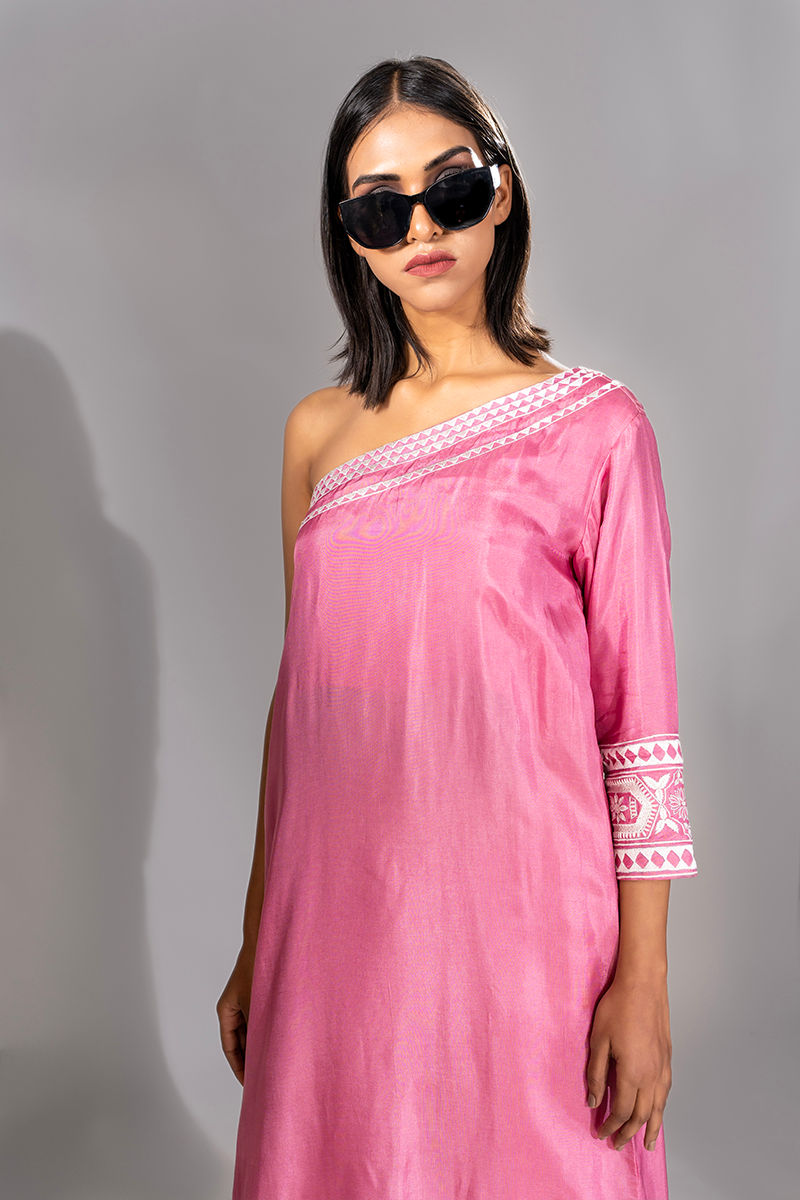 Thumbnail: Pink off-shoulder fusion coord set