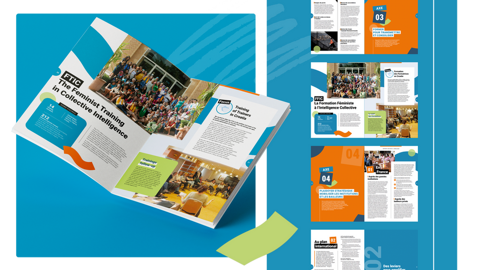 Brochure Training d'Intellligence des Femmes avec La Fondation des Femmes, campagne d'appel aux dons.