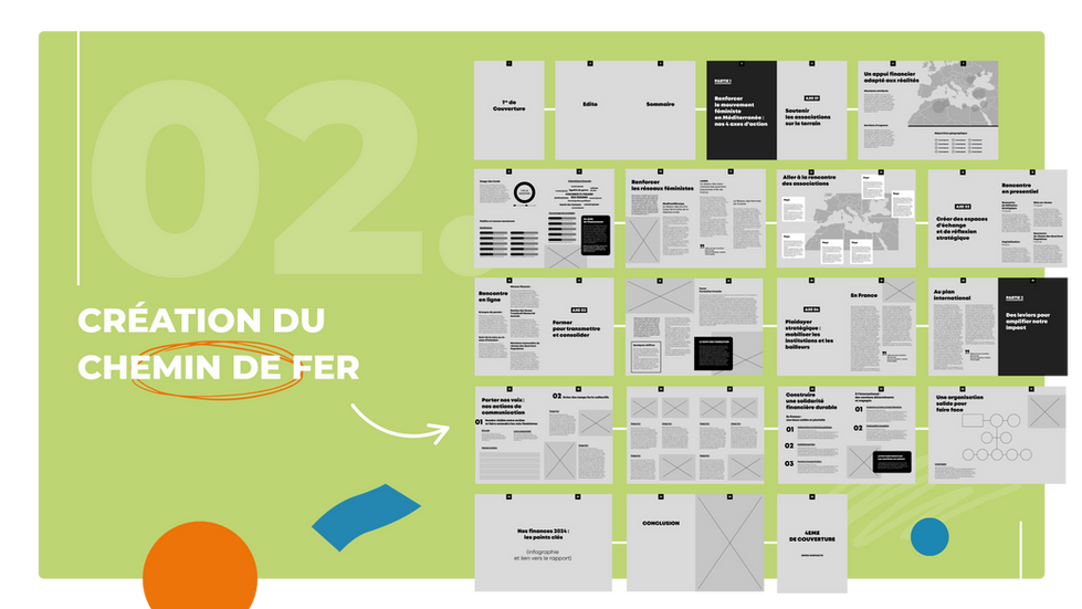 Création du chemin de fer and layout designs agence-intrepide, displayed on the wall.