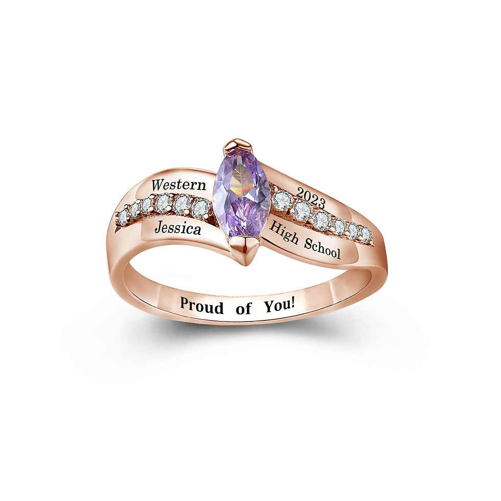 Thumbnail: Customized Sterling Silver Women's High School Class Ring