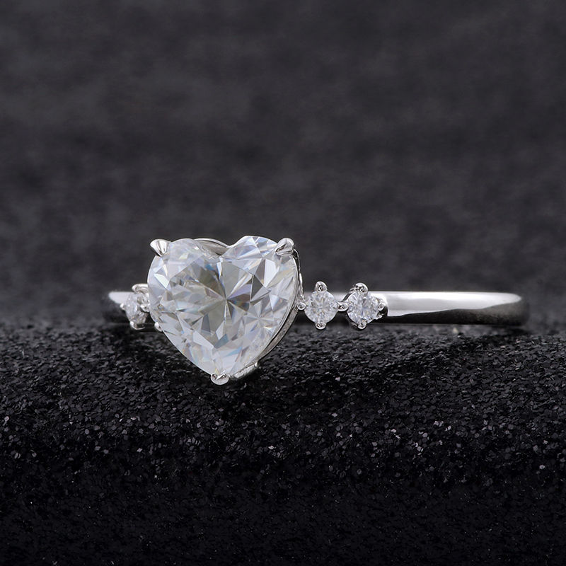 Thumbnail: 1.2ct Heart Shaped Moissanite Engagement Ring