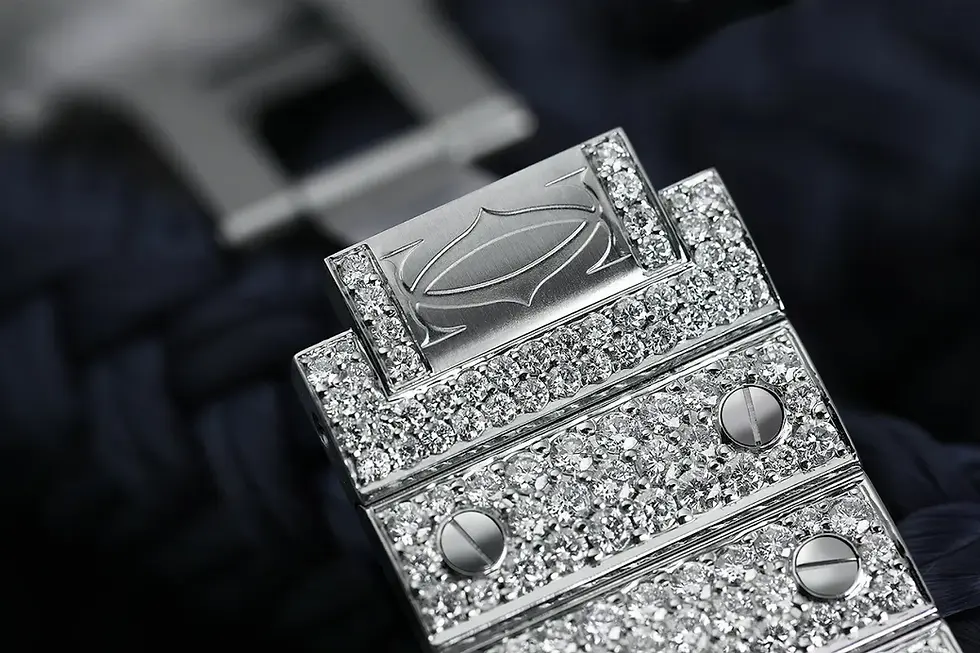 Thumbnail: Cartier Santos fully iced out Moissanite Diamond Watch - Luxury Wristwatch