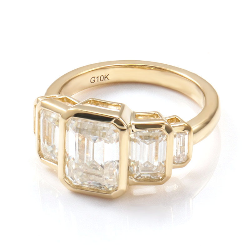 Thumbnail: 2ct Emerald Moissanite Engagement Ring