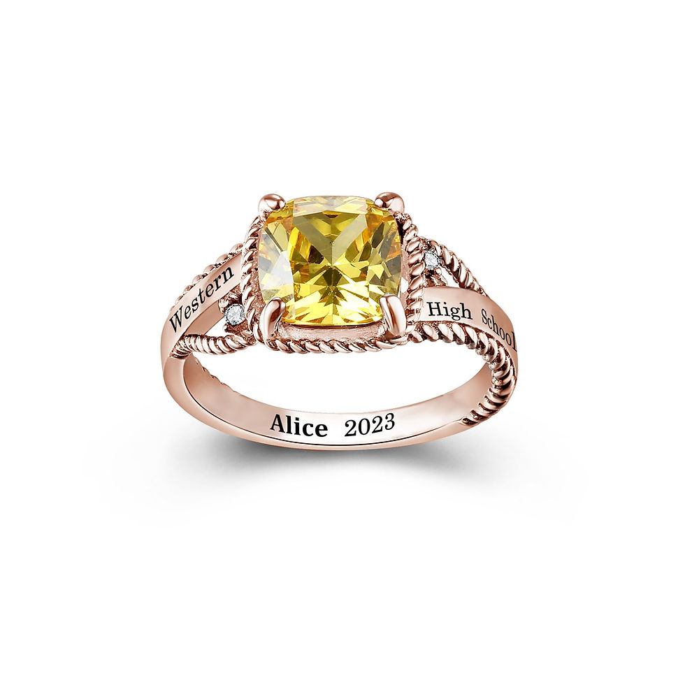 Thumbnail: Customized Sterling Silver Womwn's High School Class Ring