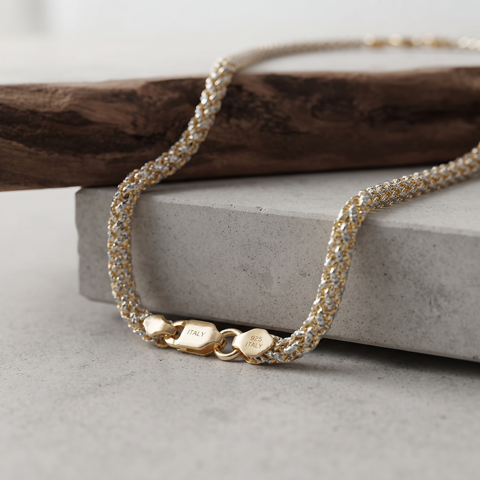 Thumbnail: 925 Sterling Silver Franco Chain Necklace Gold Plated Italian Style jewelry