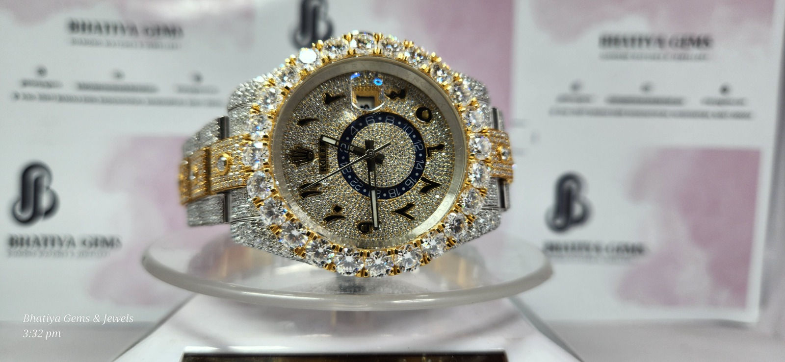Rolex Diamond Watch – Full Pavé Luxury Statement Timepiece