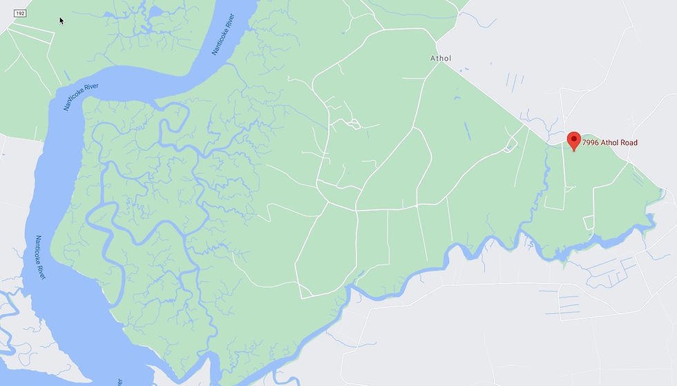 Map showing area of DAF storage tanks