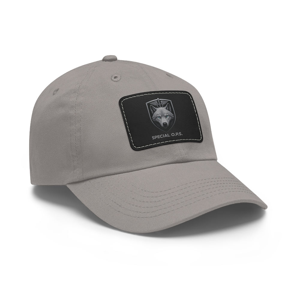 Thumbnail: SPECIAL O.P.S. Hat with Leather Patch (Rectangle)