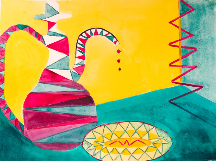 Original painting featuring a pitcher