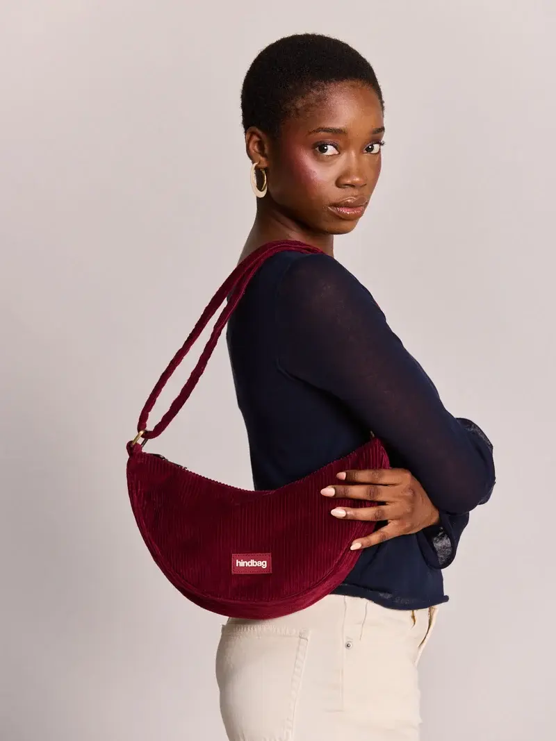 Sac Andrea velours côtelé Bordeaux HINDBAG