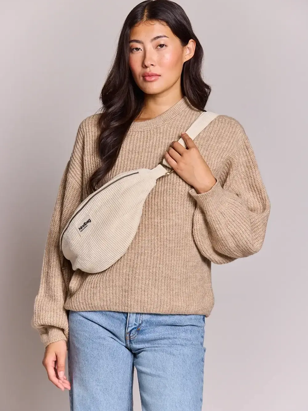 Sac banane Sasha Velours côtelé beige HINDBAG