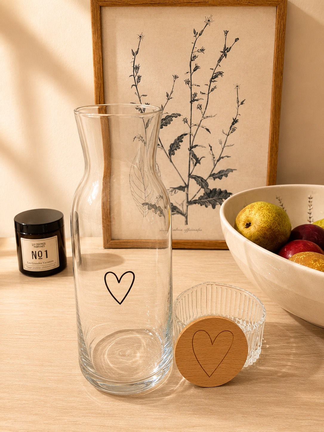 Carafe coeur noir
