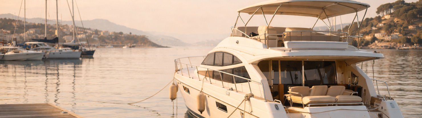 Yacht de luxe au coucher du soleil.png