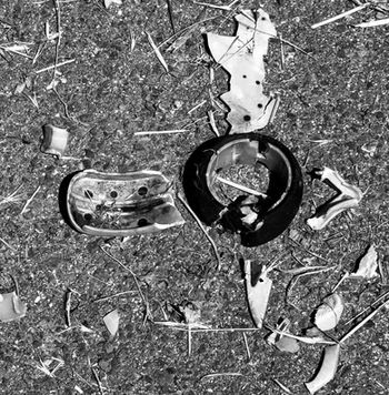 Various broken parts on the ground