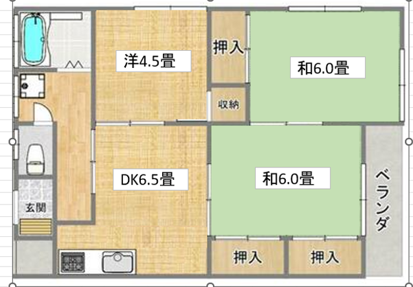３DK　間取り　