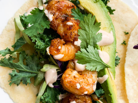 Spicy Shrimp Tacos with easy Chipotle Sauce