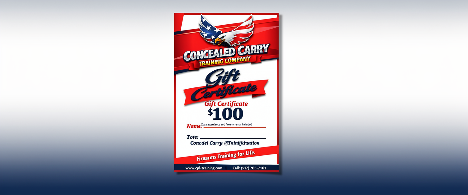 Gift Certificate for 1 attendee with firearm rental