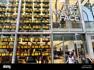 An exterior images of The North Face flagship store in SoHo, New York